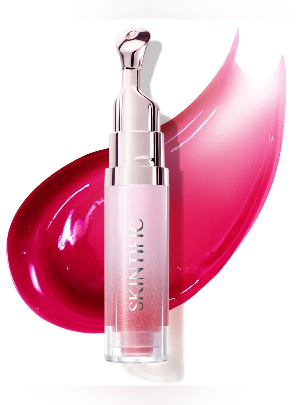 Skintific Cherry Red Peptide Brightening Lip Serum- vibrant red pink, balm gloss